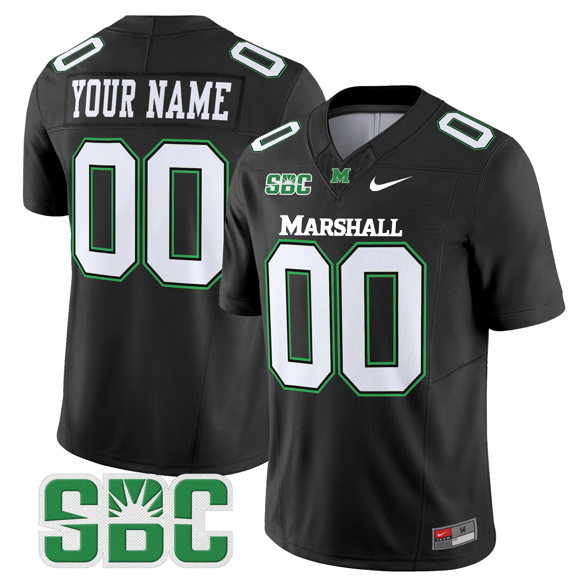 Men Marshall Thundering Herd Black Nike 2024 Vapor Limited Custom NCAA Jersey style 1->mlb hats->Sports Caps
